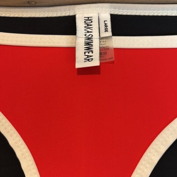 HOAKA Hawaii Red/white set cheeky board set bikini size M/L - Picture 8 of 13